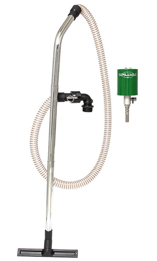 Spillvac® Basic with hose, suction tube, and nozzles. Designed for vacuuming slurry, oils, and solids into drums